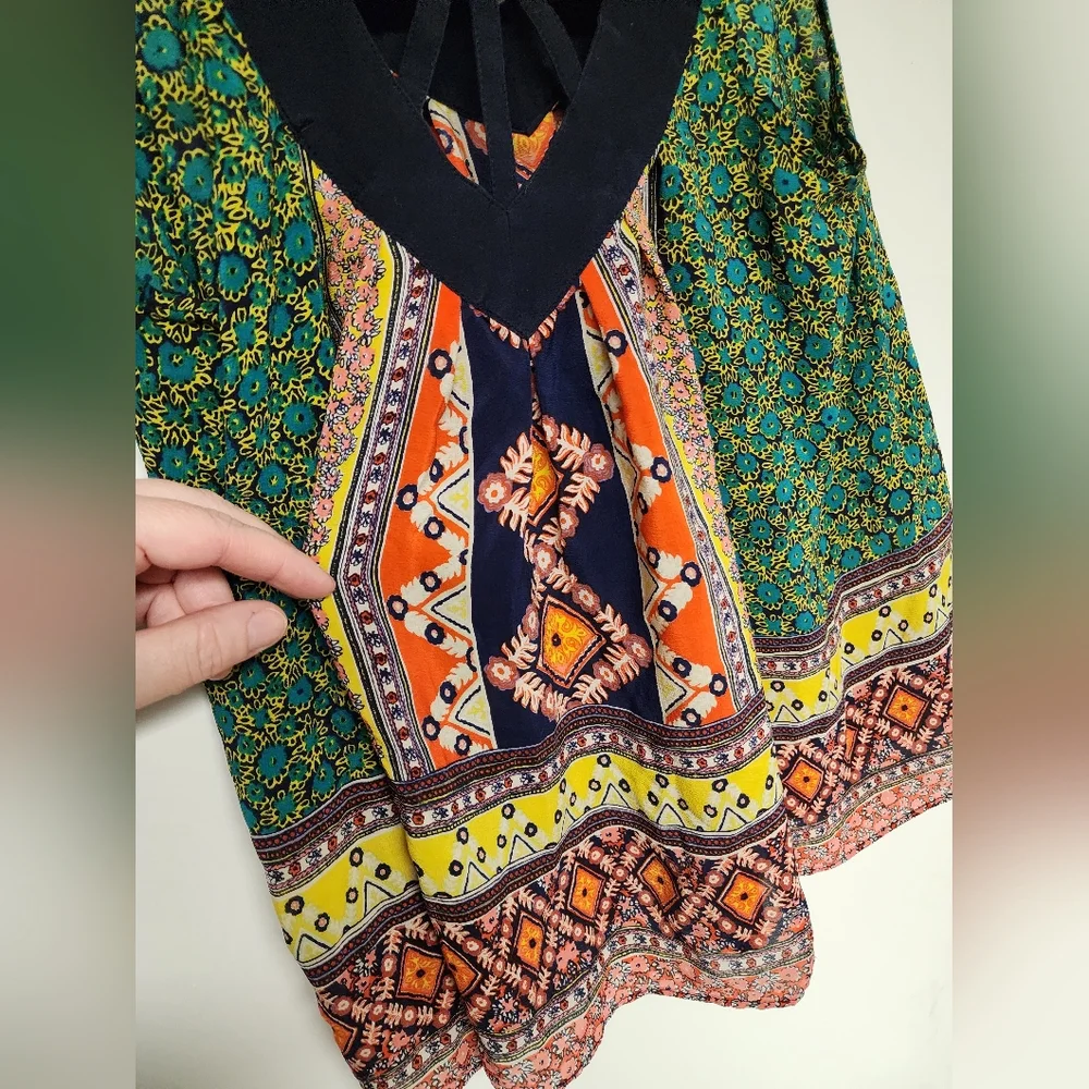 Anthropologie Maeve Sapelo 100% Silk, Scarf Print Boho Tank Sheer - Picture 8 of 10